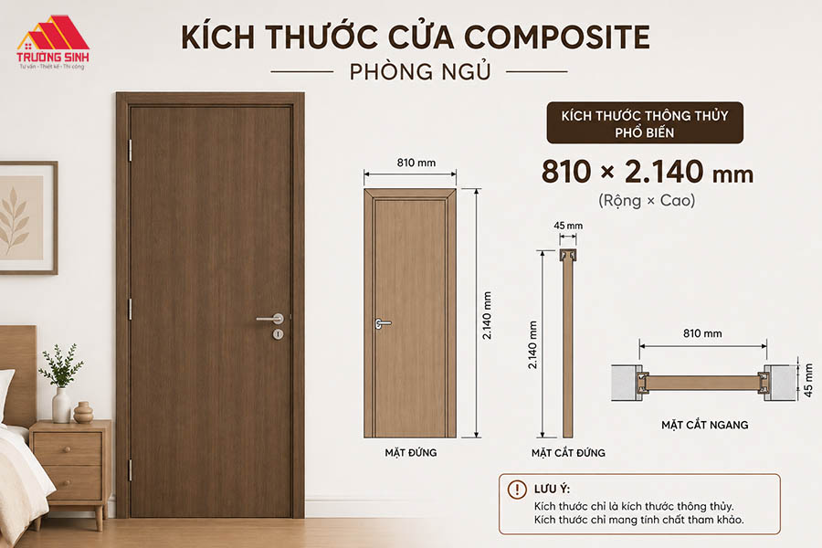 Kích thước thông thủy cửa phòng ngủ